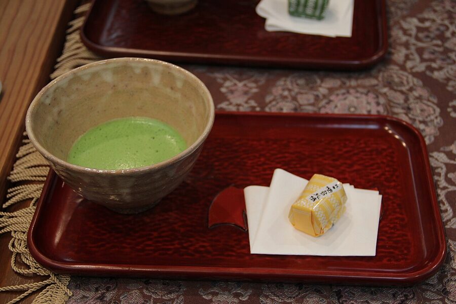 Contemporary Hagi-yaki pottery bowls showing the characteristic crackled glaze
