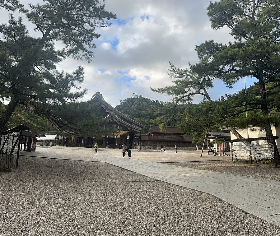 The central compound of Izumo Taisha with the Honden behind it
