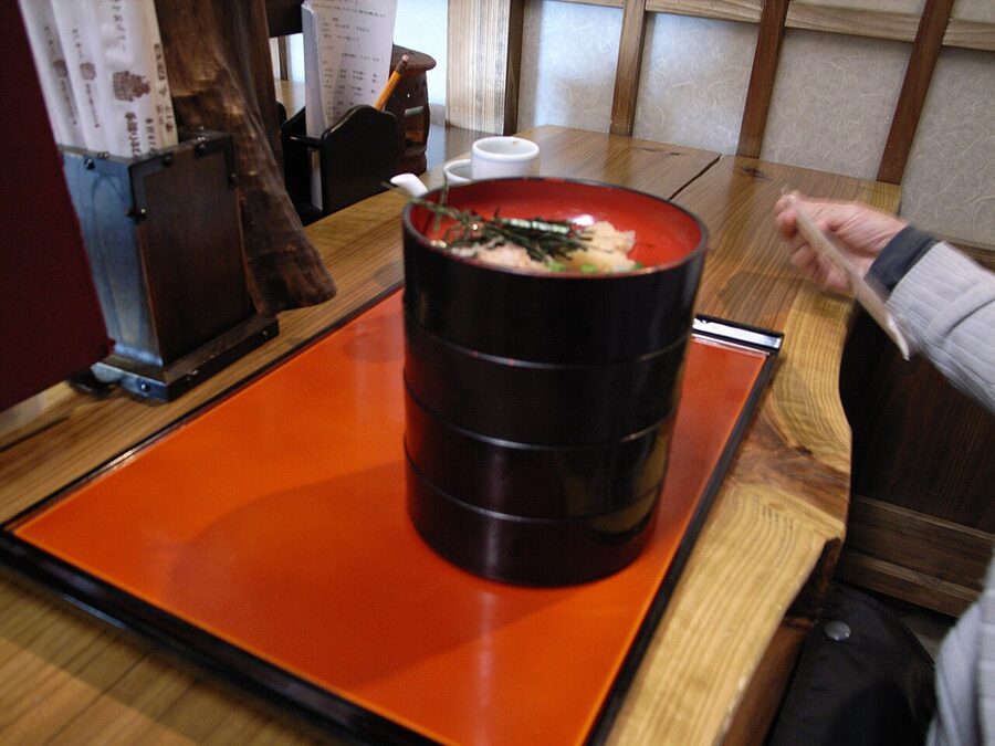 Three-tiered warigo Izumo soba with toppings