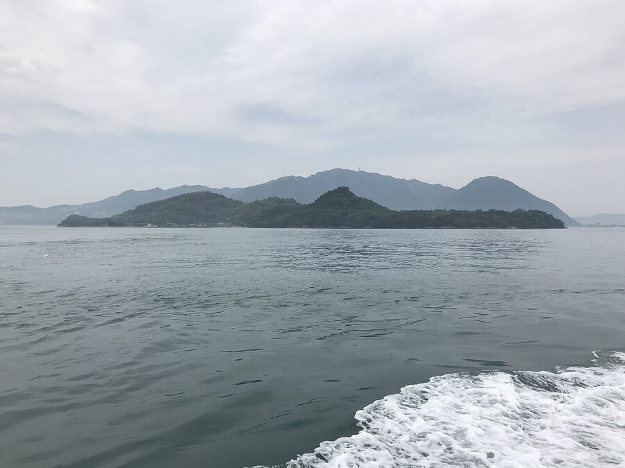 Kosagijima Island with Mount Fudekageyama and Mount Ryuozan from the Habu ferry