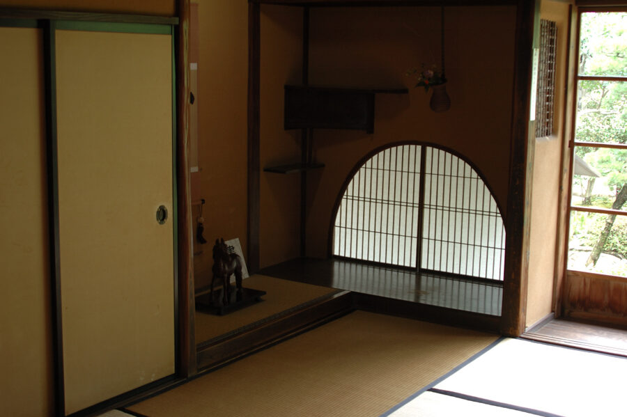 Lafcadio Hearn's preserved residence in Matsue with traditional shoji screens and garden