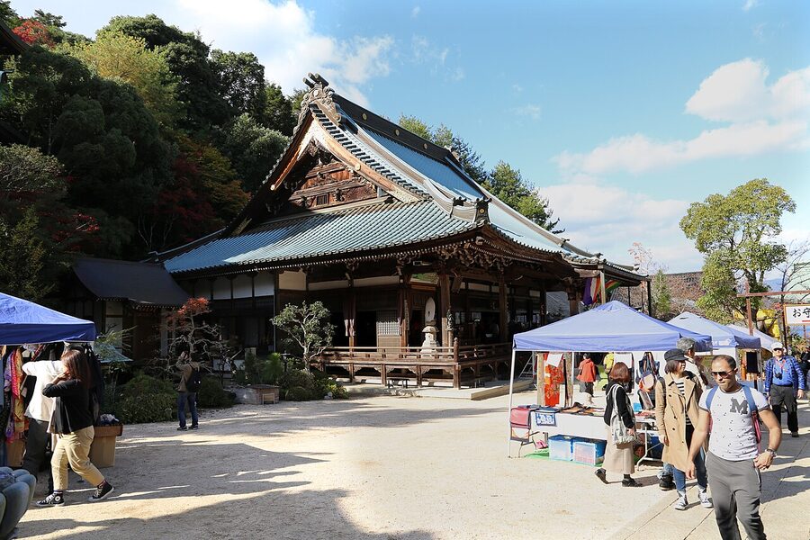 The Henjokutsu cave at Daishoin Temple lined with Buddhist icons