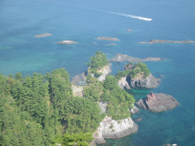 The white rock formations of Shirashima coast on Dogo island