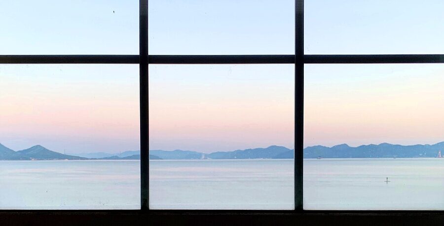 Dawn over the Seto Inland Sea near Mihara and the Setouchi islands