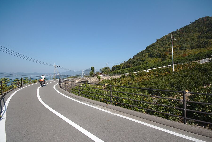 The Tatara Bridge on the Shimanami Kaido over turquoise water