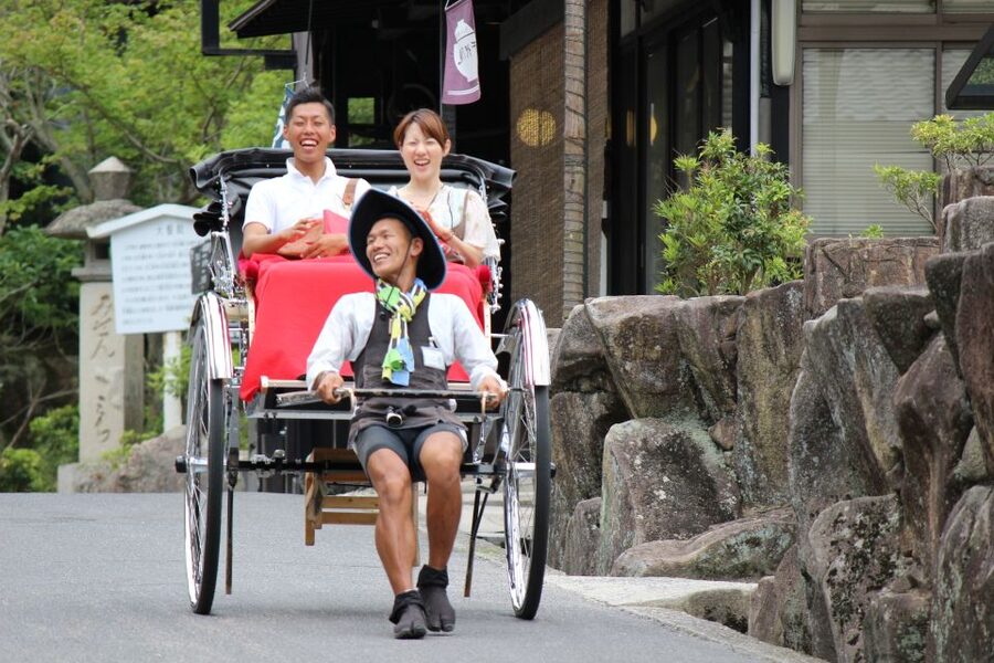 Miyajima: Private Rickshaw Tour to Itsukushima Shrine - Scenic roads, parks, and seaside views on the 190-minute tour