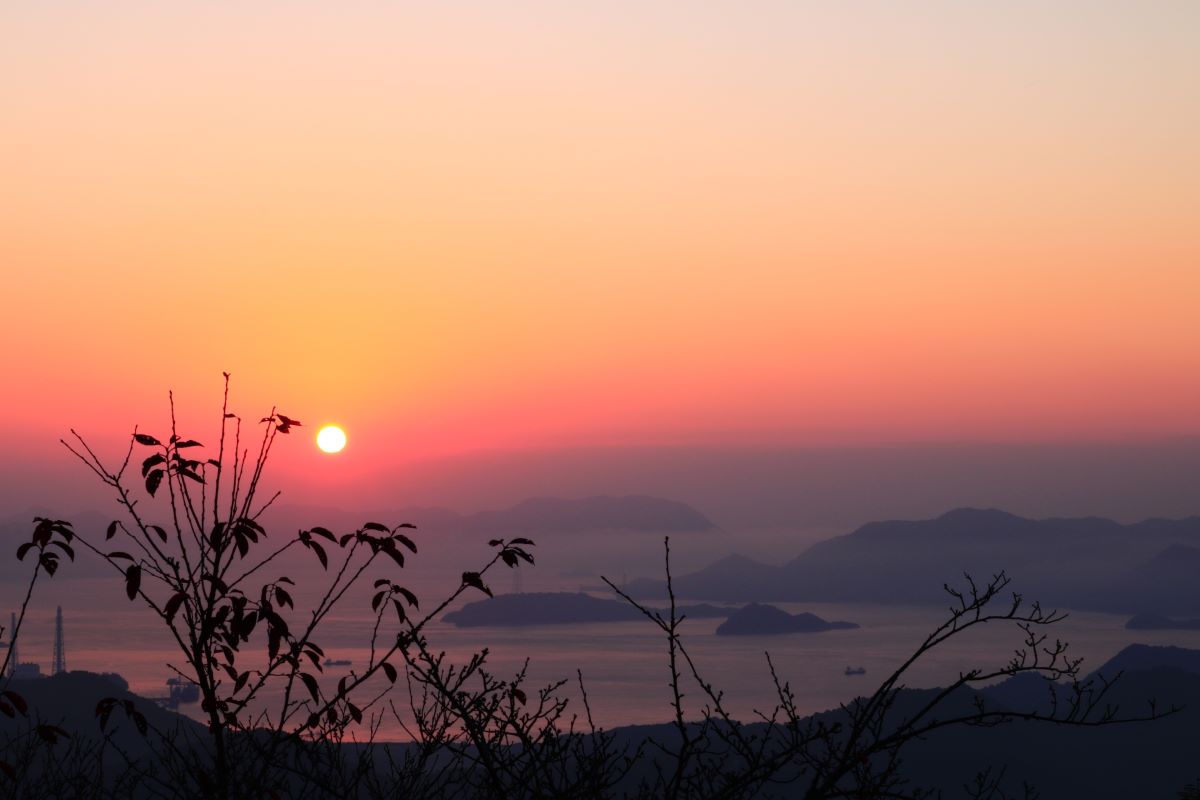 Sunset Over The Seto Sea From Takehara
